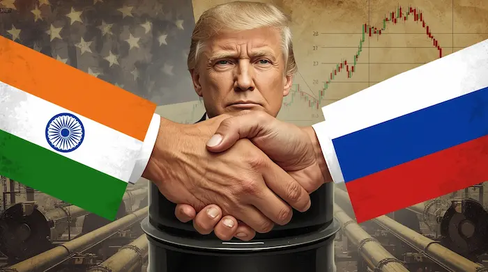 “India continues importing Russian oil under U.S. pressure – global oil diplomacy illustration”