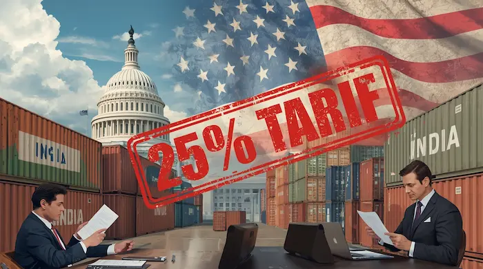 US imposes 25% tariff on Indian imports affecting trade in 2025